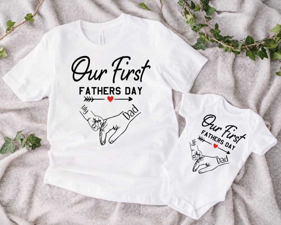 First Fathers Day Personalised Holding Hand Tops - Main Image