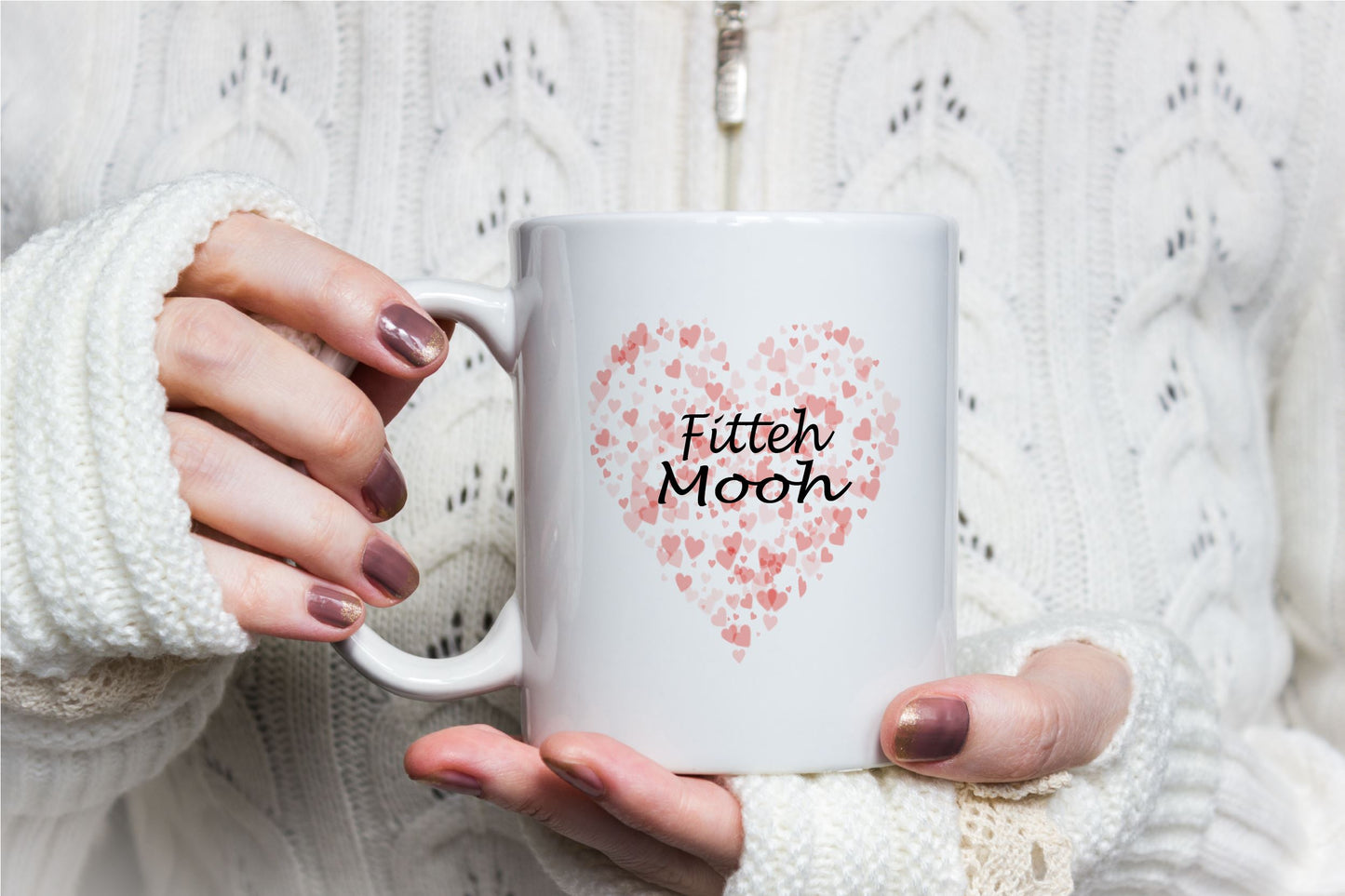 Fitteh Mooh Mug in Scatter Rose Gold Heart