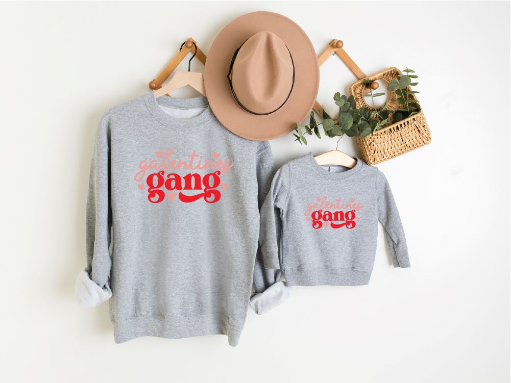 Galentines Matching Grey Sweatshirts