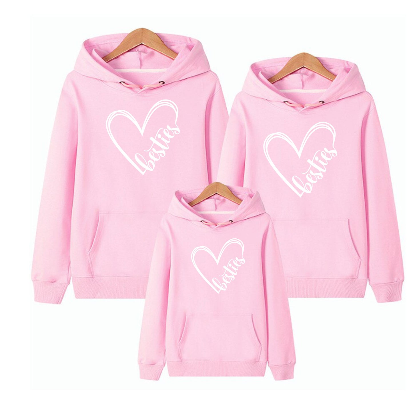 Heart Print Besties Hoodie