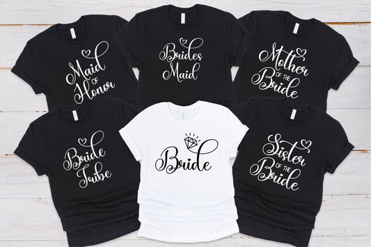 HEN PARTY Roles Black Tshirts
