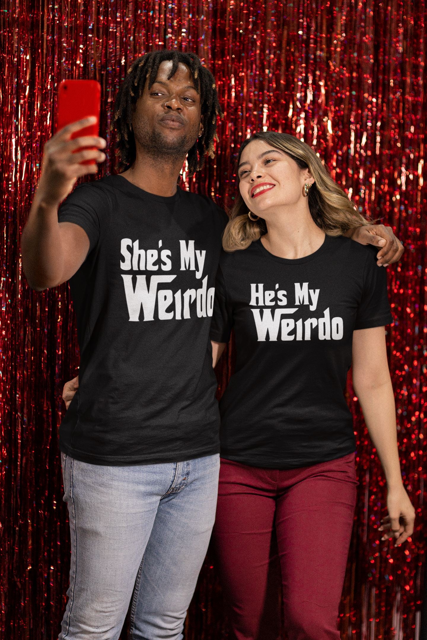 Her Weirdo His Weirdo Matching T-shirt