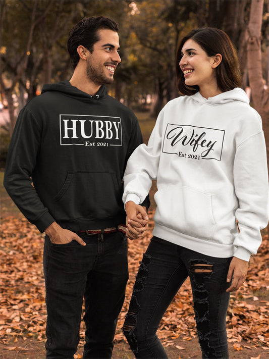 Hubby Wifey Personalised Hoodie