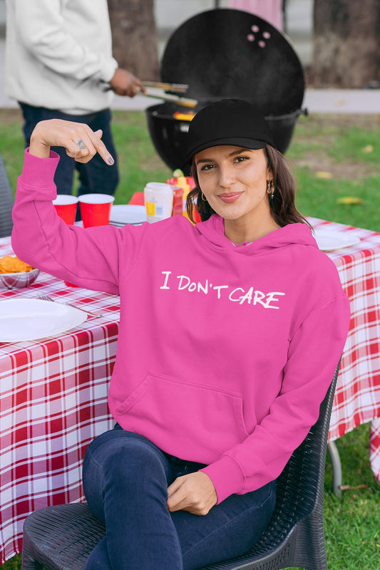 I don't care Slogan Hoodie