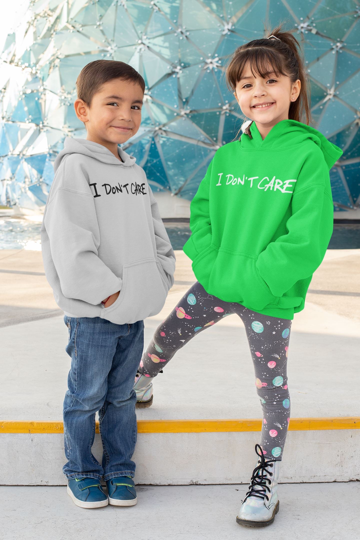 I don't care Slogan Kids Hoodie