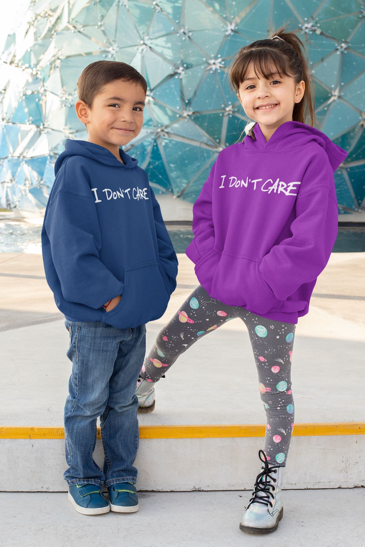 I don't care Slogan Kids Hoodie