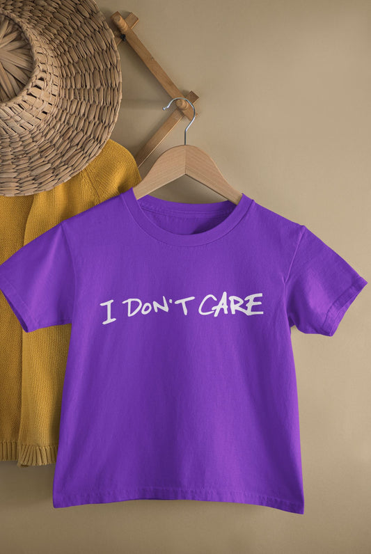 I don't care Slogan Kids T-shirt