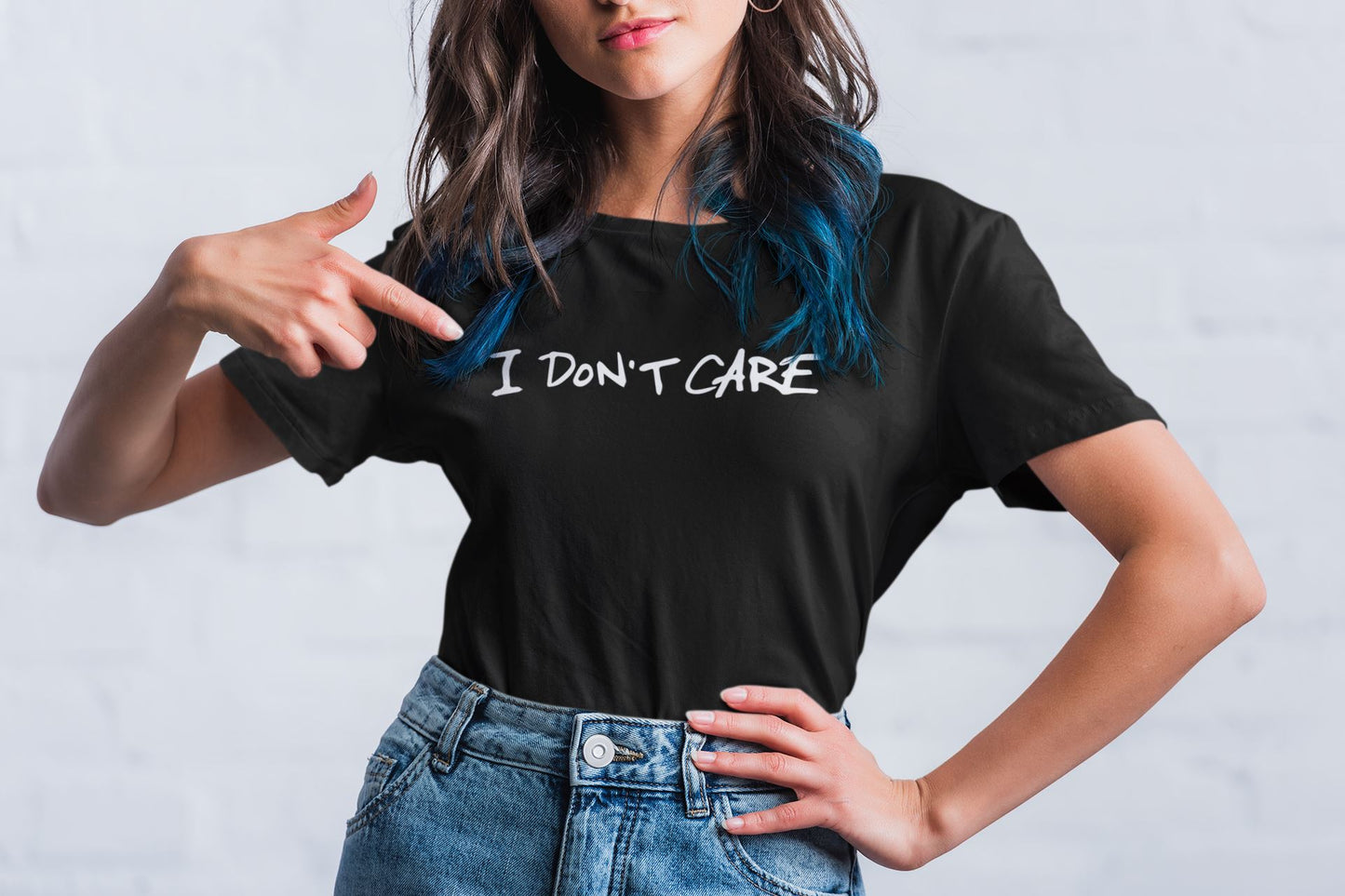 I don't care Slogan T-shirt