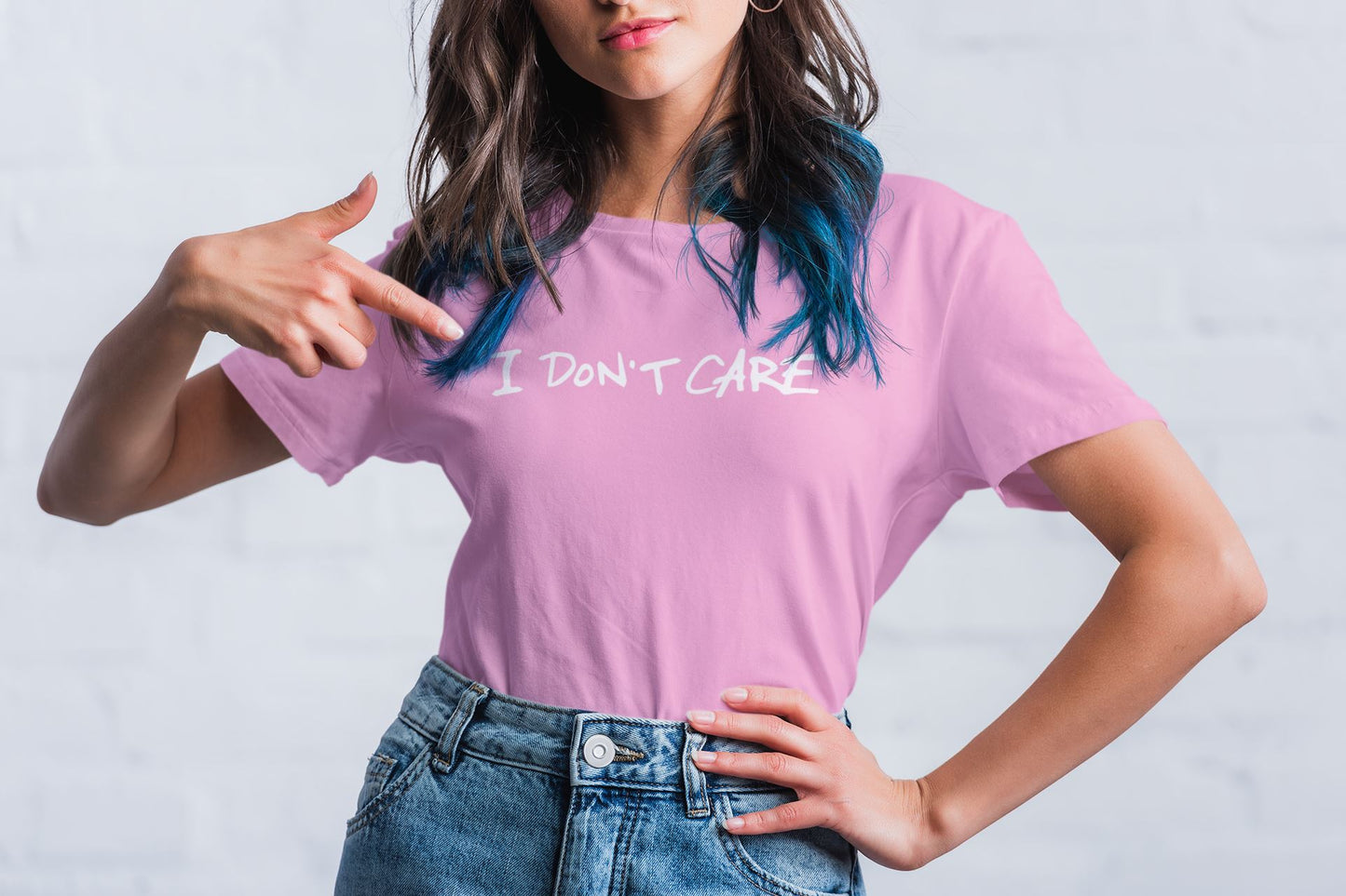 I don't care Slogan T-shirt