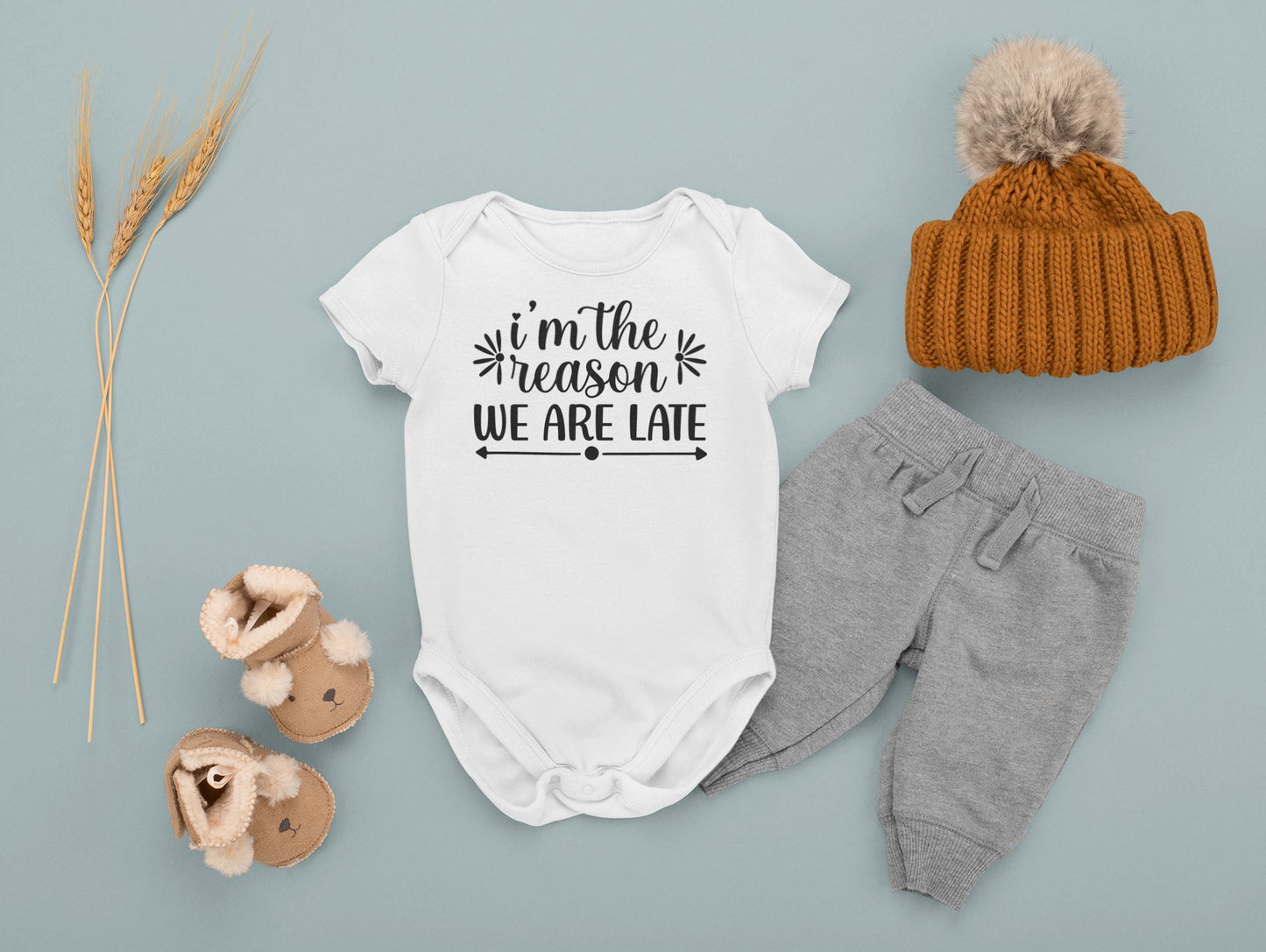 Im the reason we are late funny Baby Top