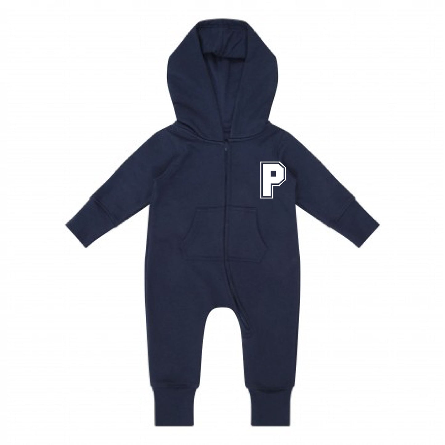 Kids Personalised Hooded Onesie With Initial