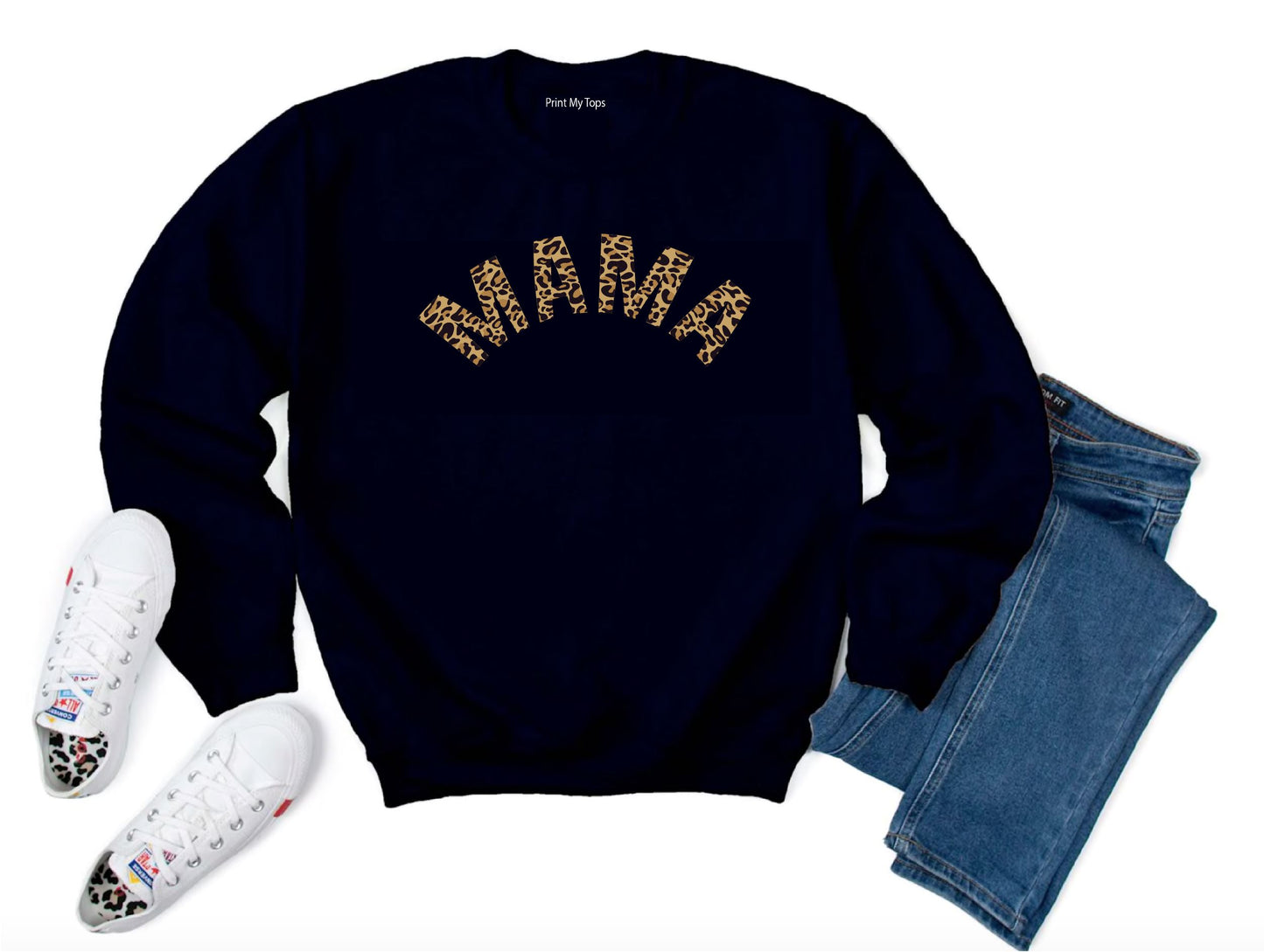 Mama Arched Animal Print Sweatshirt