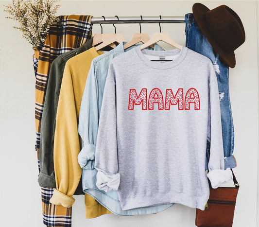 Mama Heart Print Sweatshirt