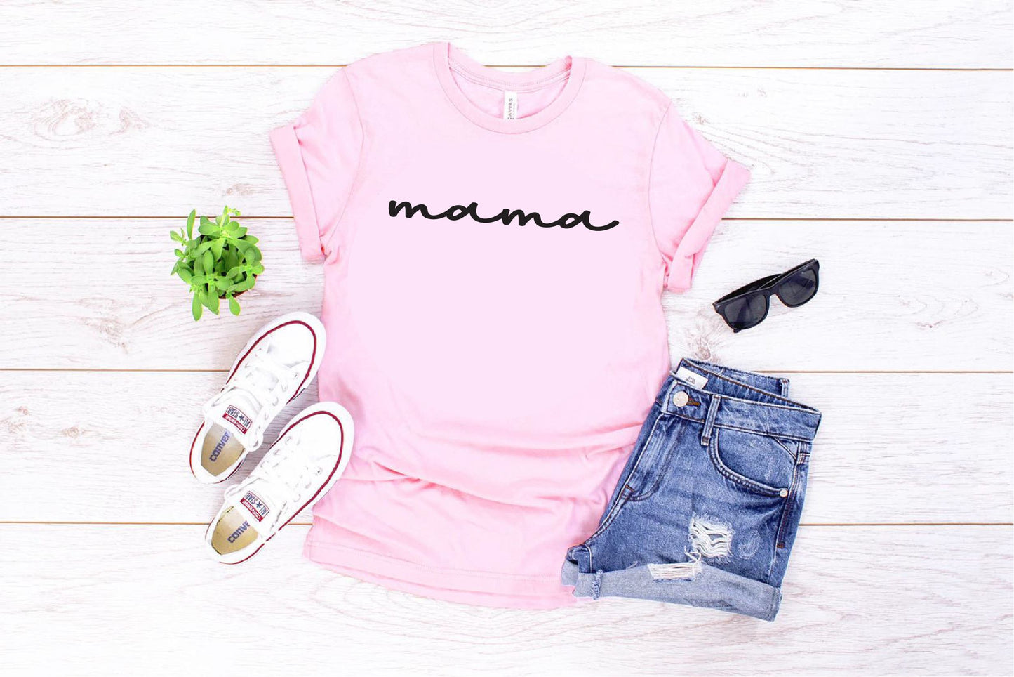 Mama Script Slogan T-Shirt