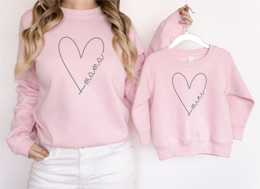 Matching Mama Mini Heart Sweatshirts