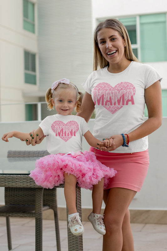 Matching Mama & Mini Heart T-shirts
