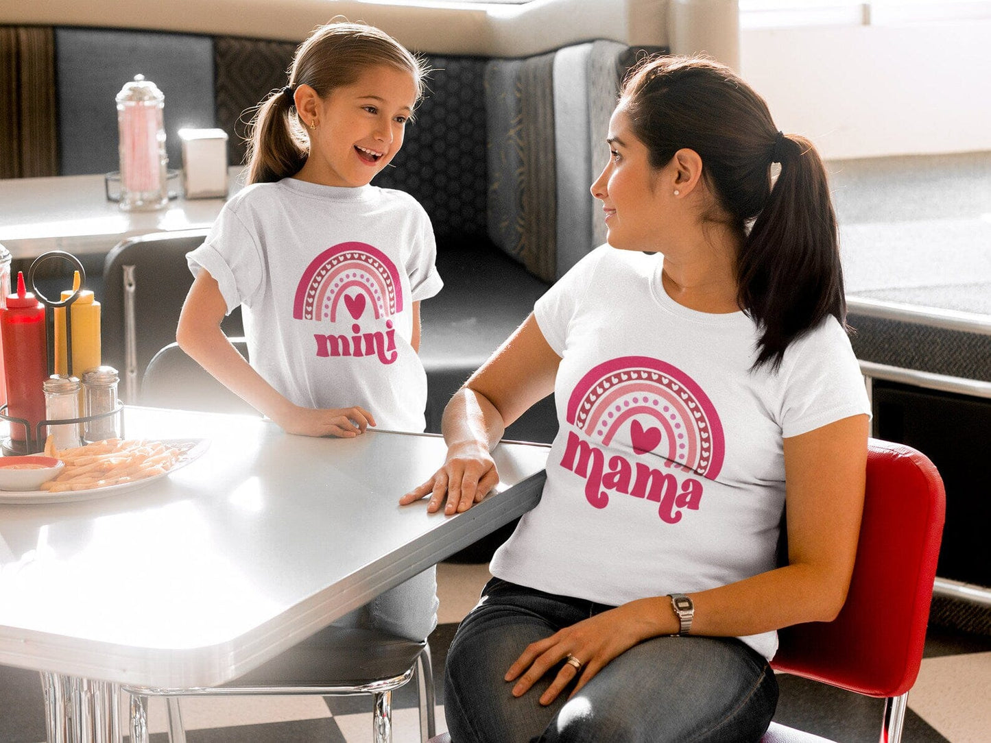 Matching Mama & Mini Rainbow T-shirts