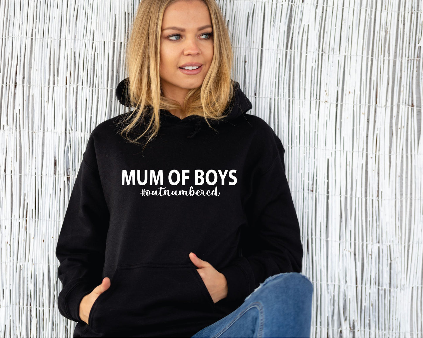 Mum Of Boys #outnumbered Hoodie