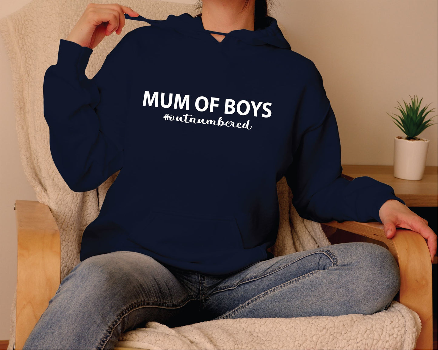 Mum Of Boys #outnumbered Hoodie
