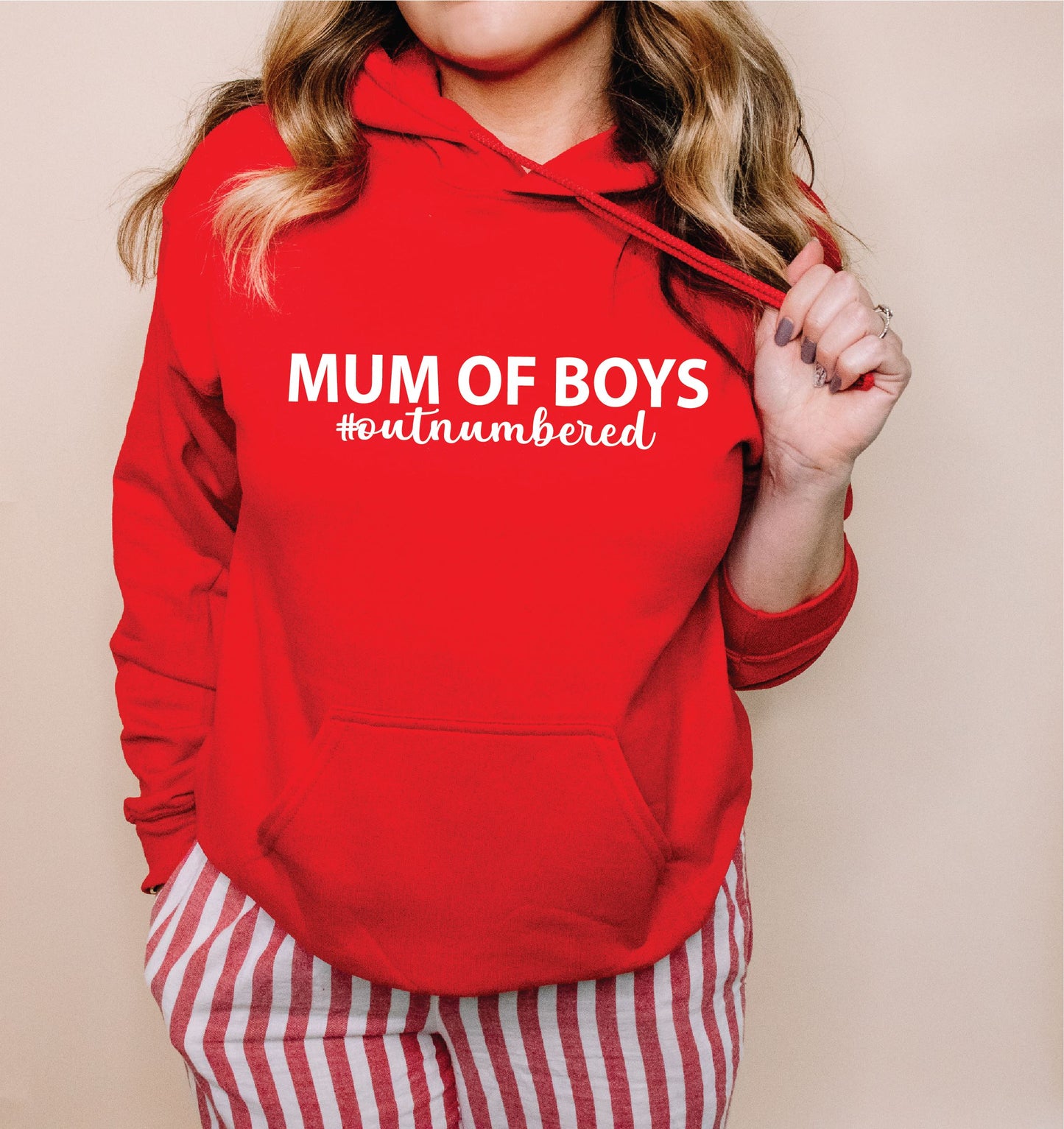 Mum Of Boys #outnumbered Hoodie