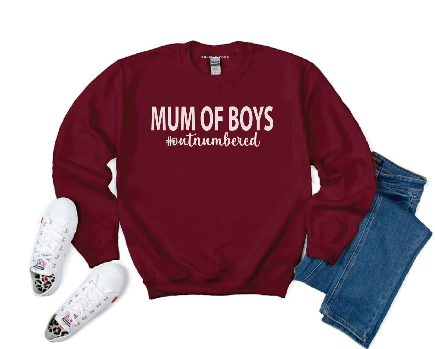 Mum Of Boys #Outnumbered Sweatshirt