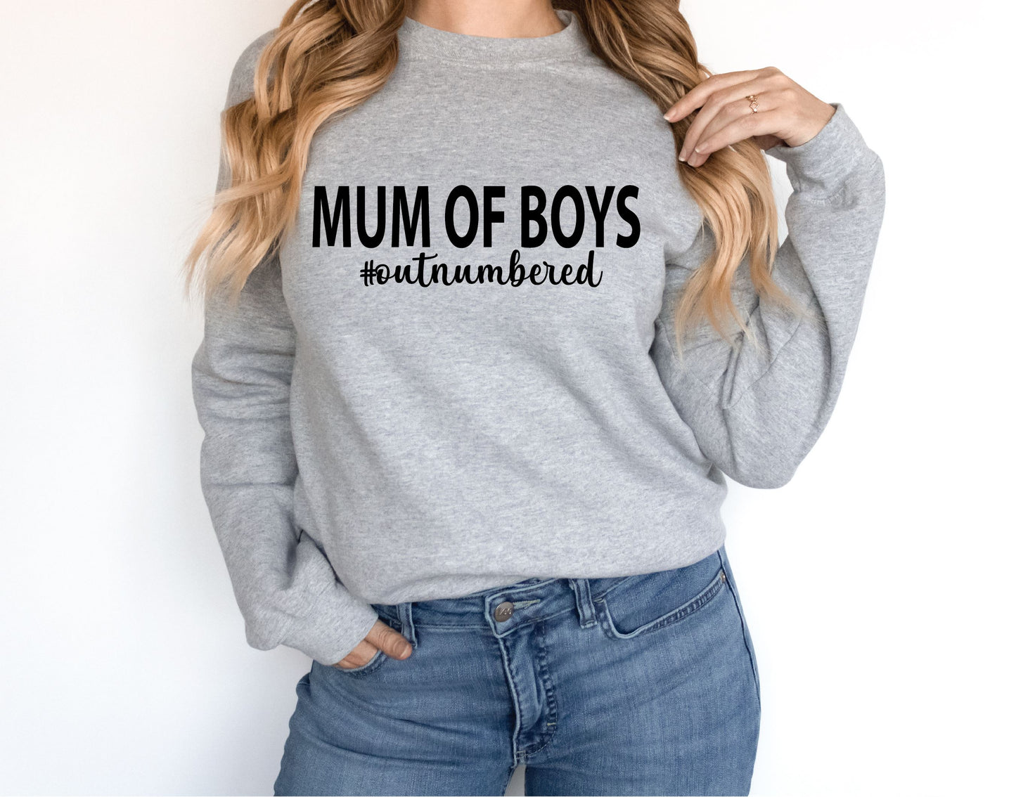 Mum Of Boys #Outnumbered Sweatshirt