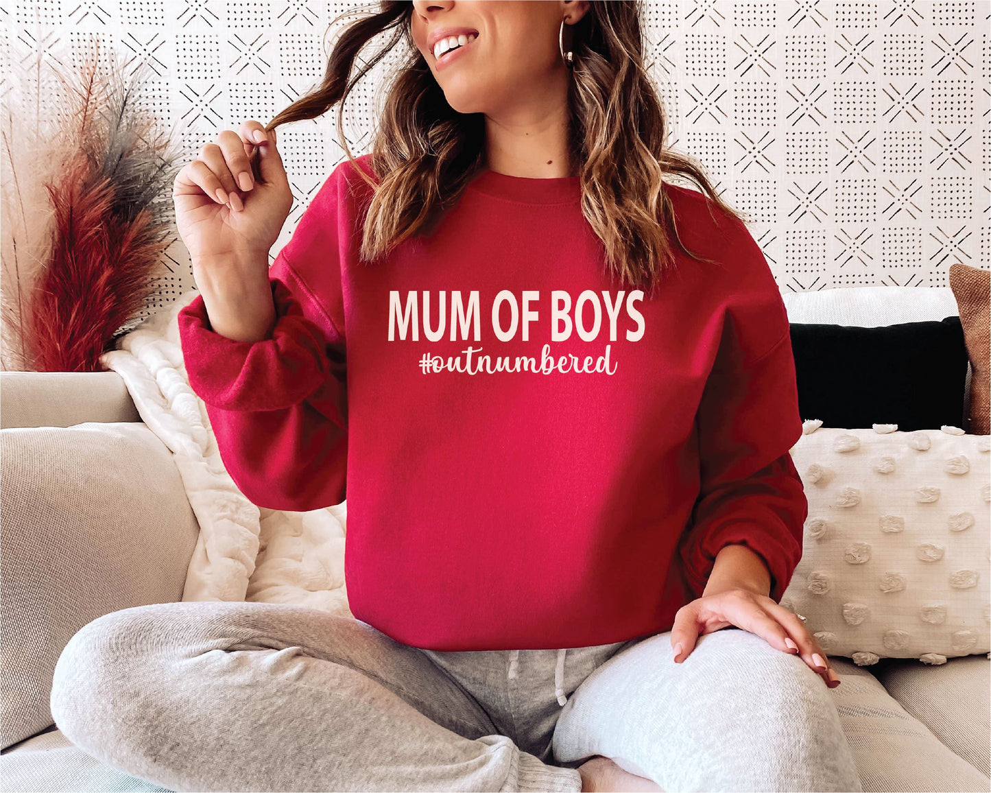 Mum Of Boys #Outnumbered Sweatshirt