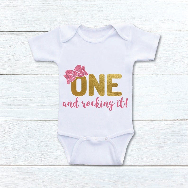 One & Rocking it 1st Birthday Baby Top