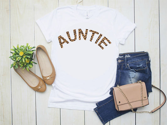 Personalised Animal Print Auntie T-shirt