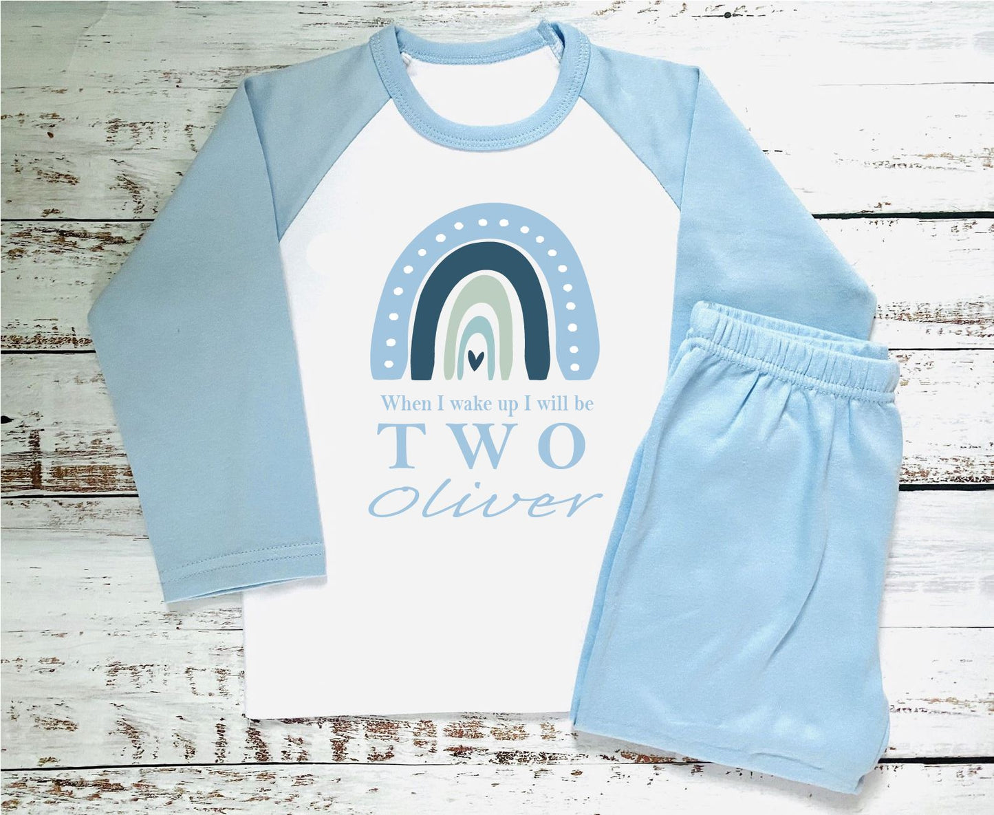 Personalised Blue When I wake Up Birthday Pyjamas