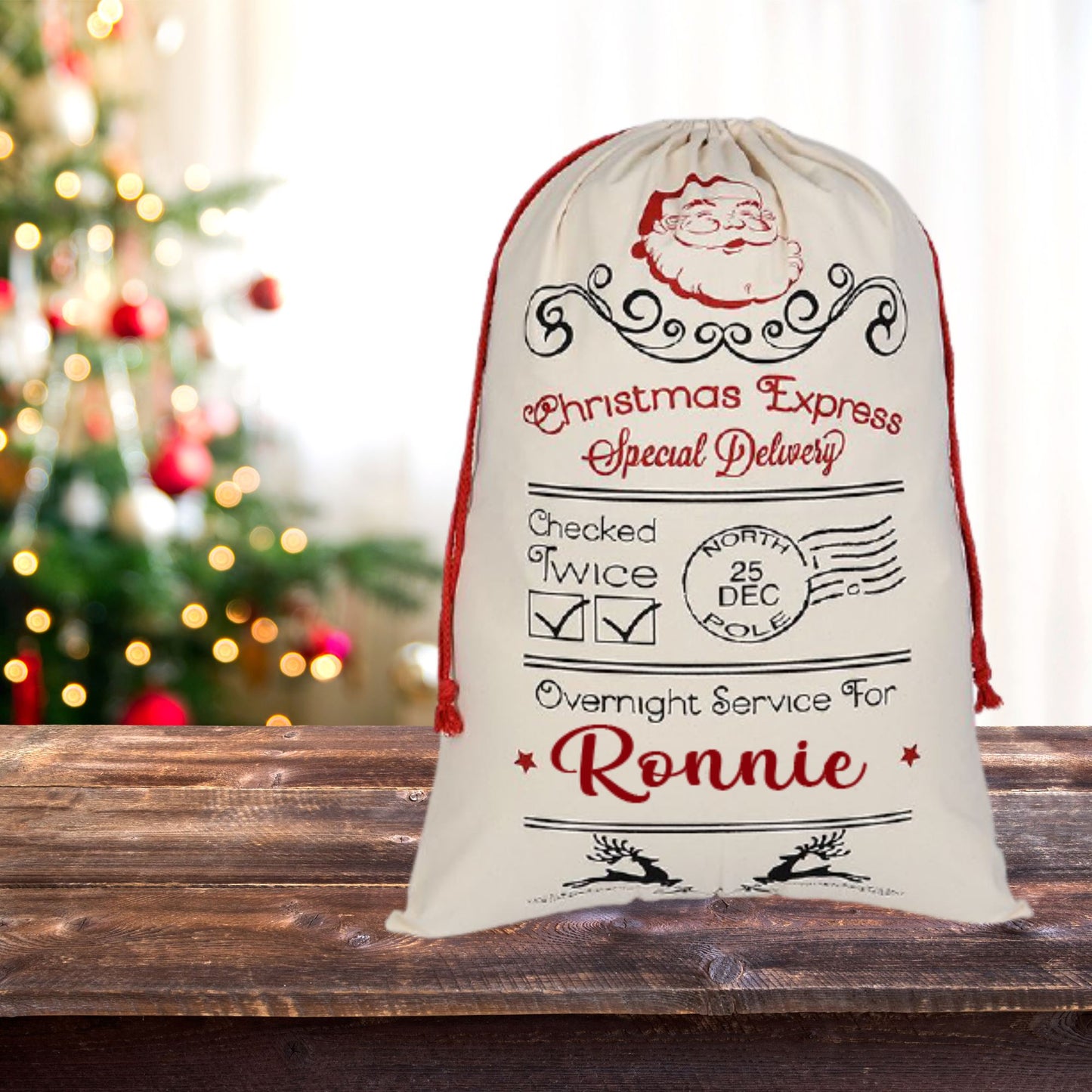 Personalised Christmas Present Gift Sack
