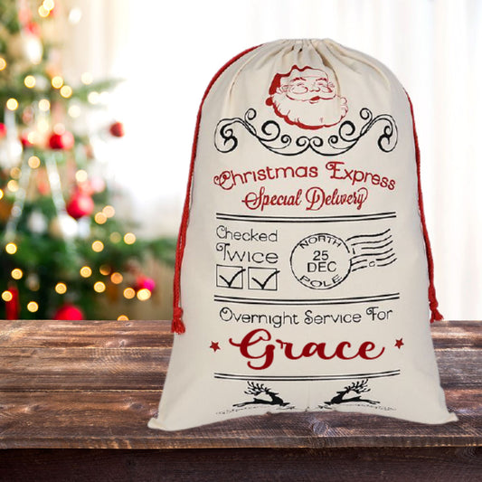 Personalised Christmas Present Gift Sack
