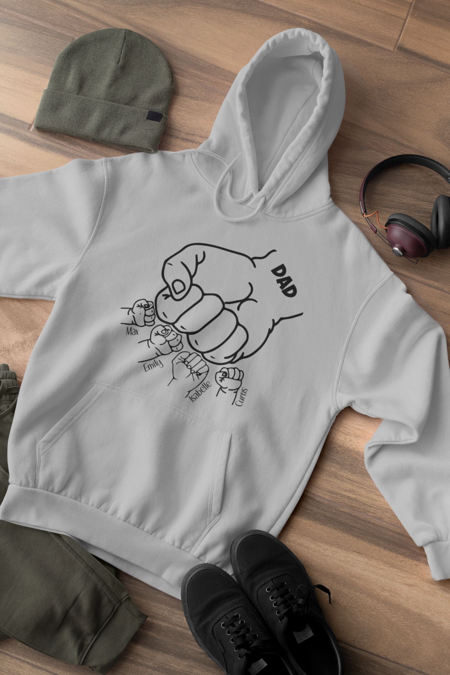 Personalised Dad Fist Punch Hoodie