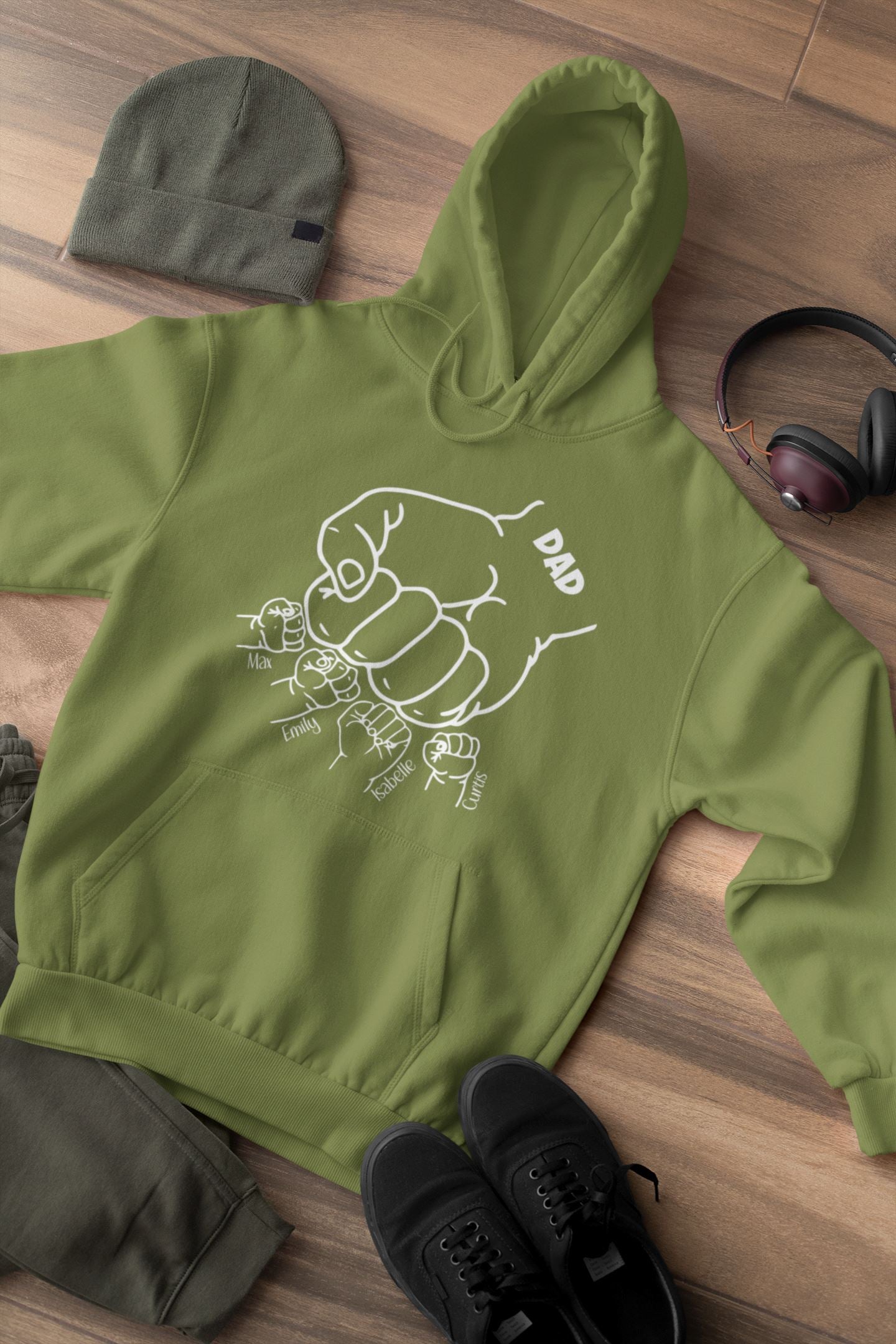 Personalised Dad Fist Punch Hoodie