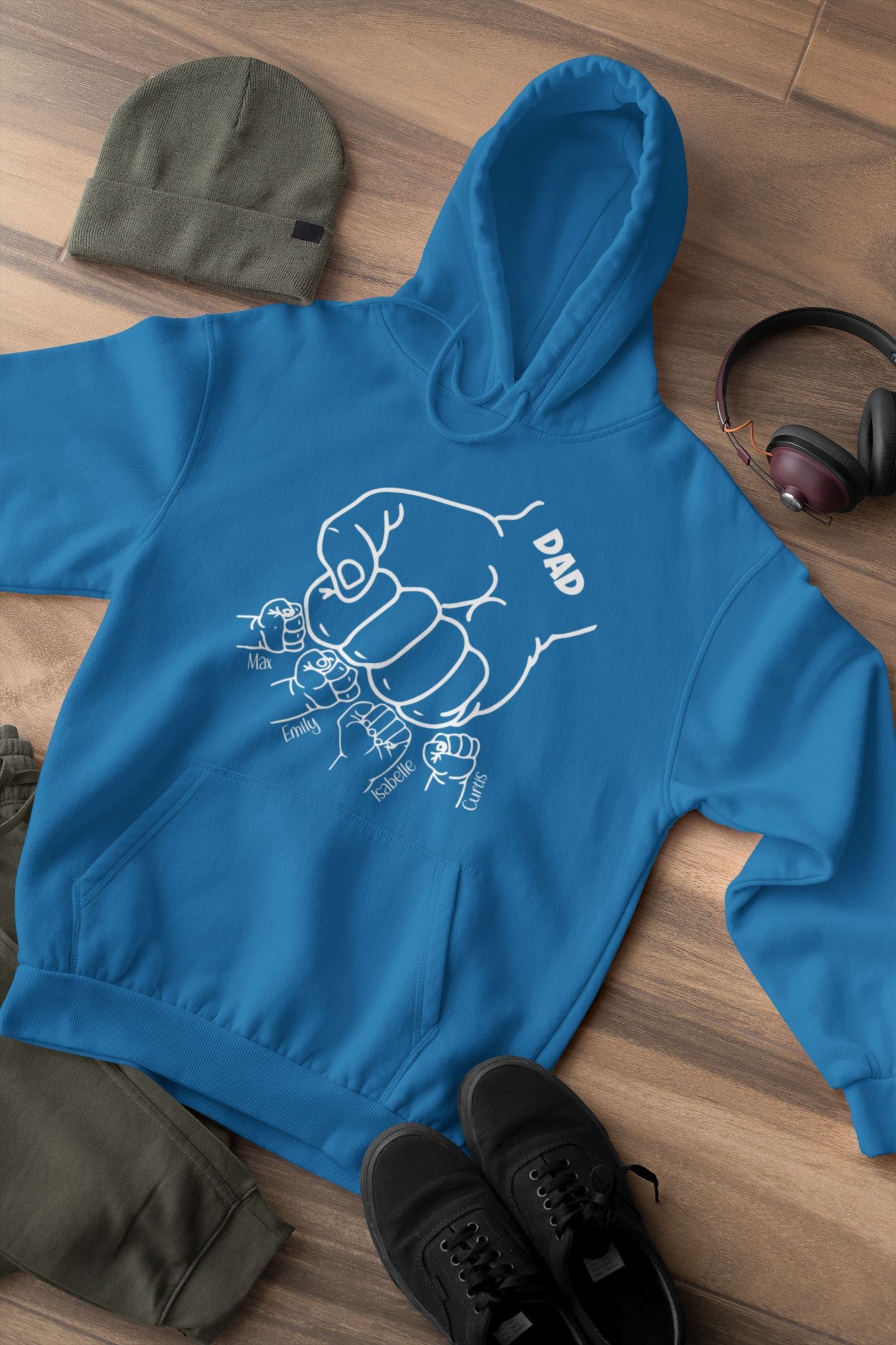 Personalised Dad Fist Punch Hoodie