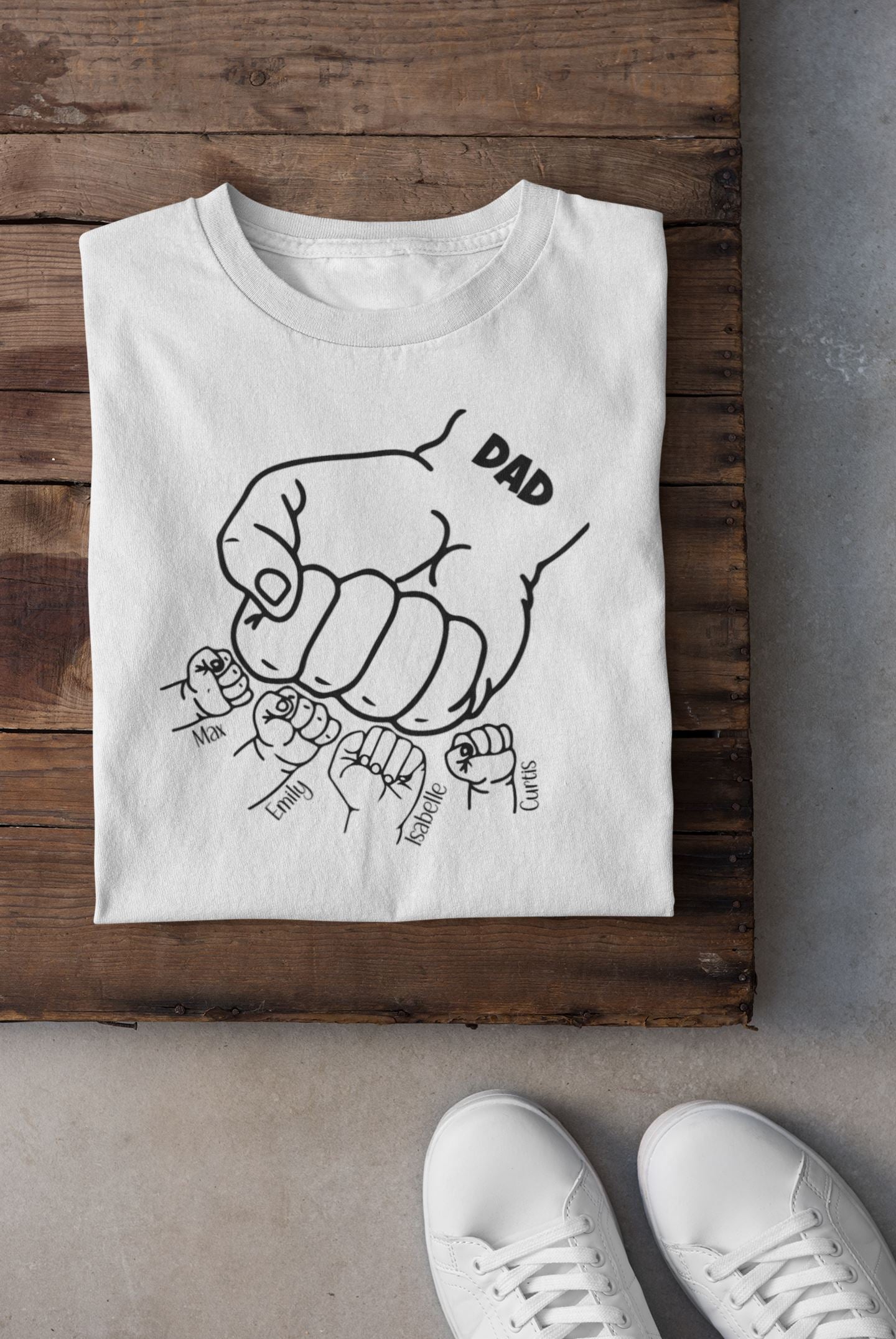 Personalised Dad Fist Punch T-shirt