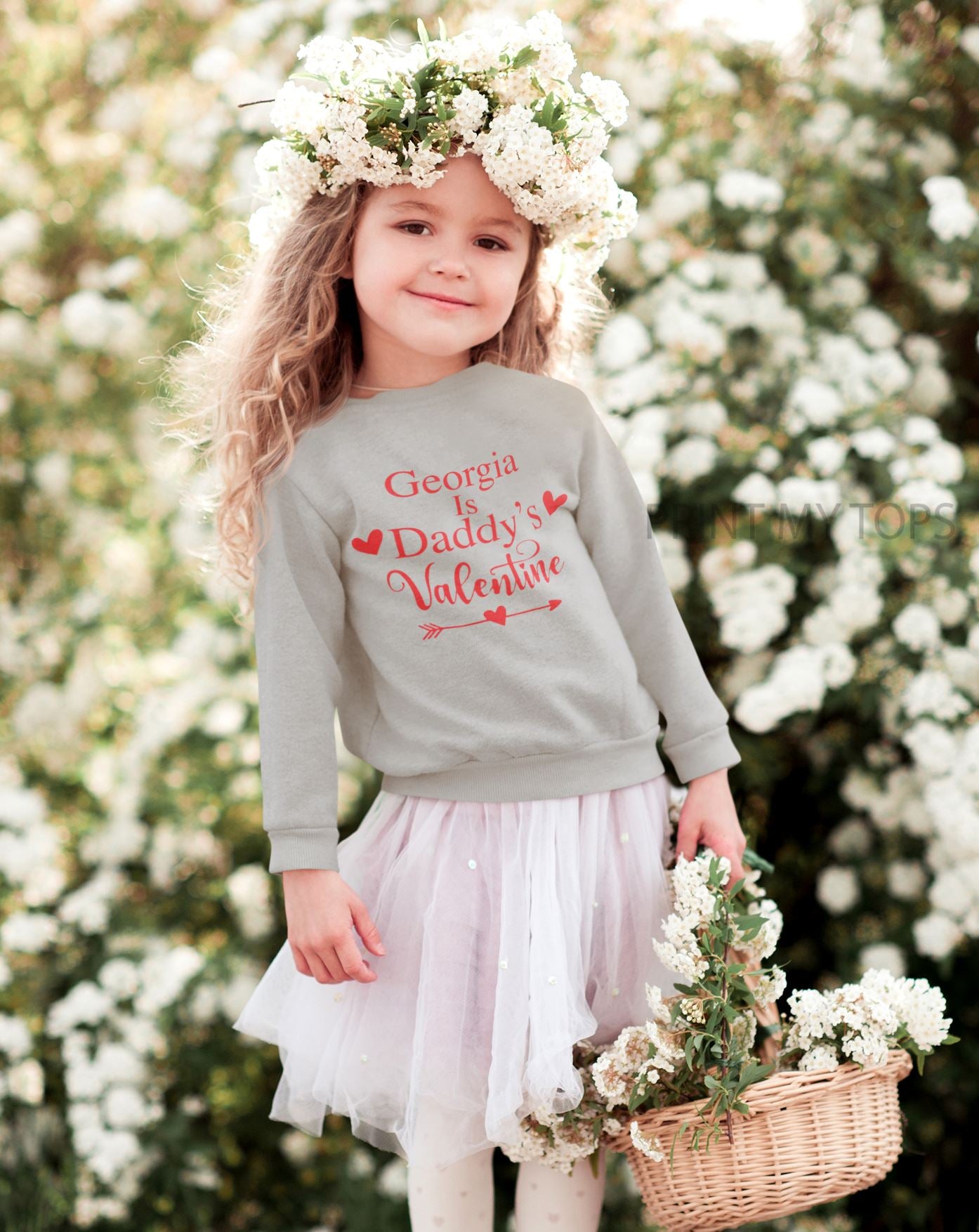 Personalised Daddy's Valentine Grey Sweatshirt