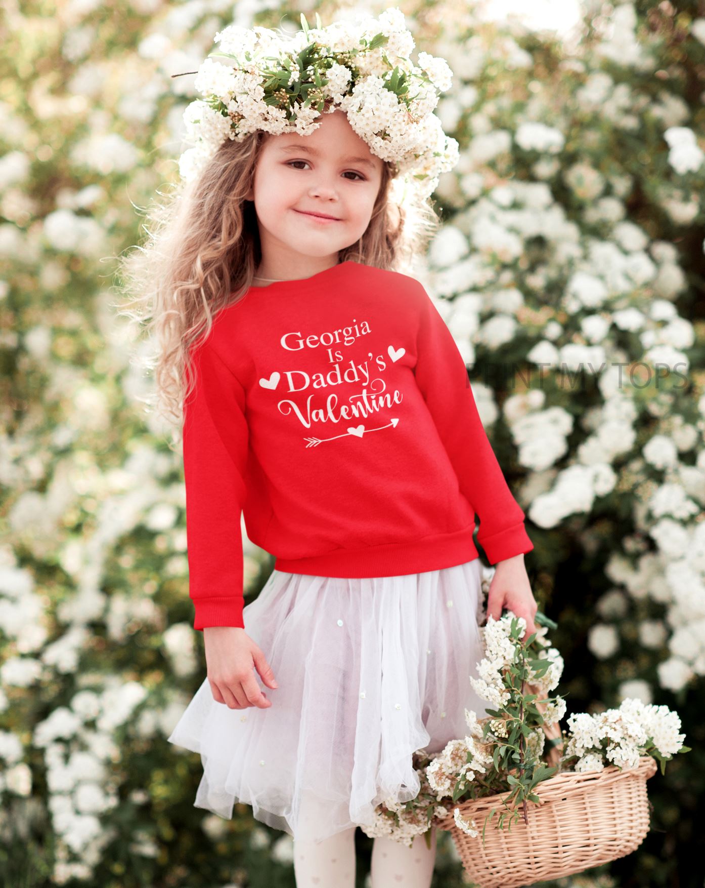 Personalised Daddy's Valentine Red Sweatshirt