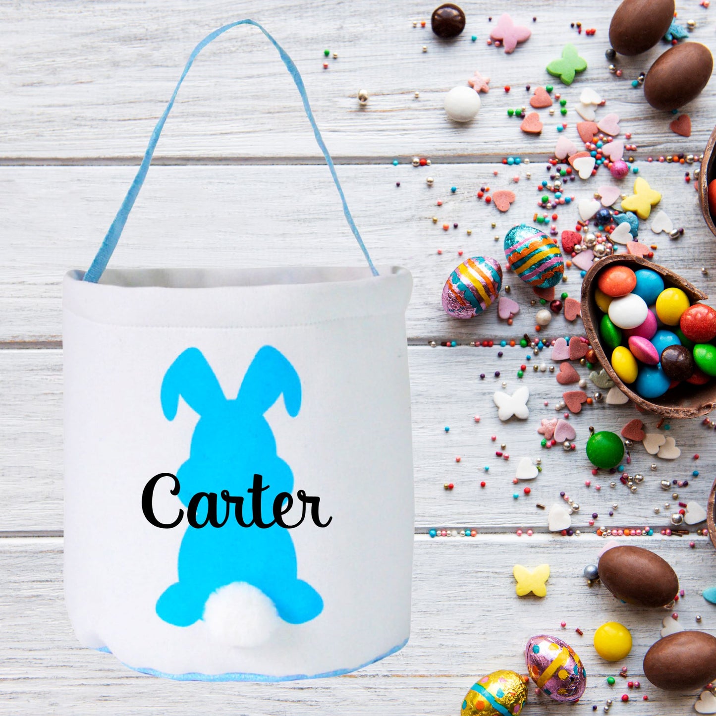 Personalised Easter Egg Hunt Bunny Basket