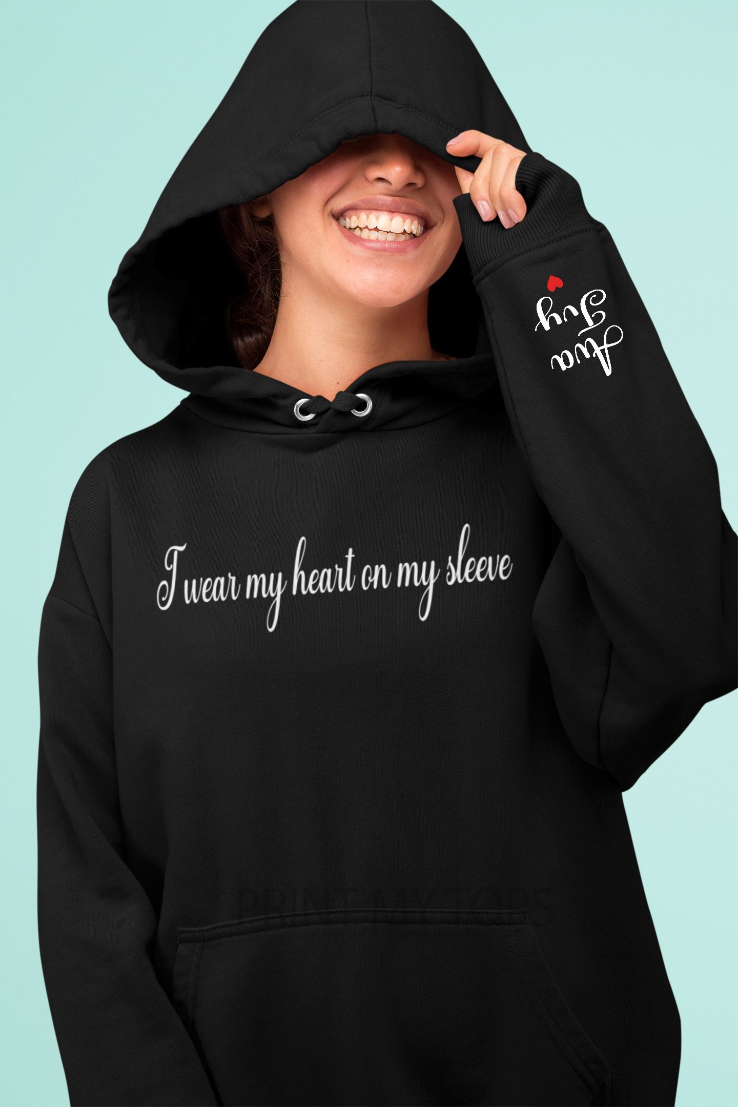 Personalised Heart on my sleeve Hoodie