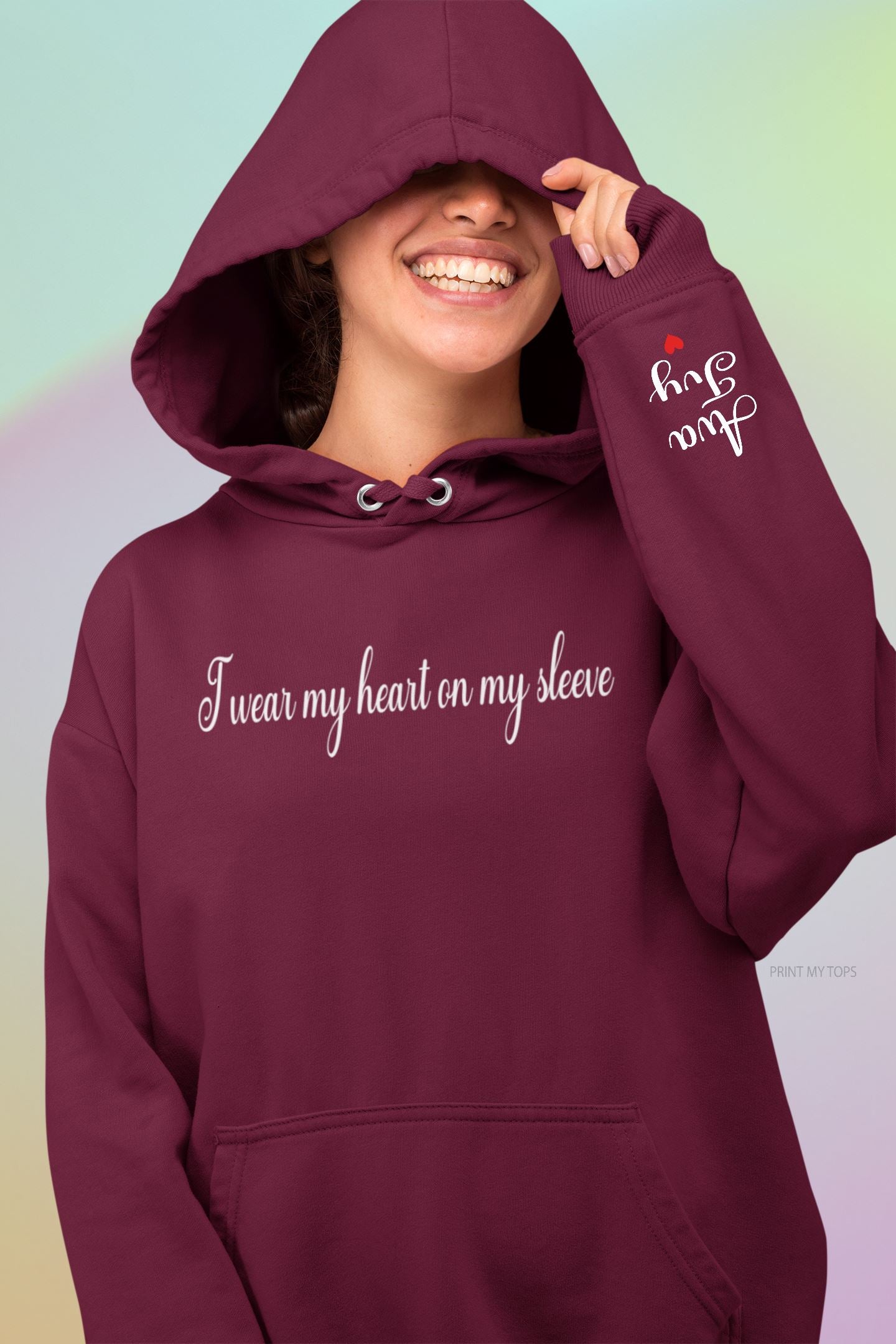 Personalised Heart on my sleeve Hoodie