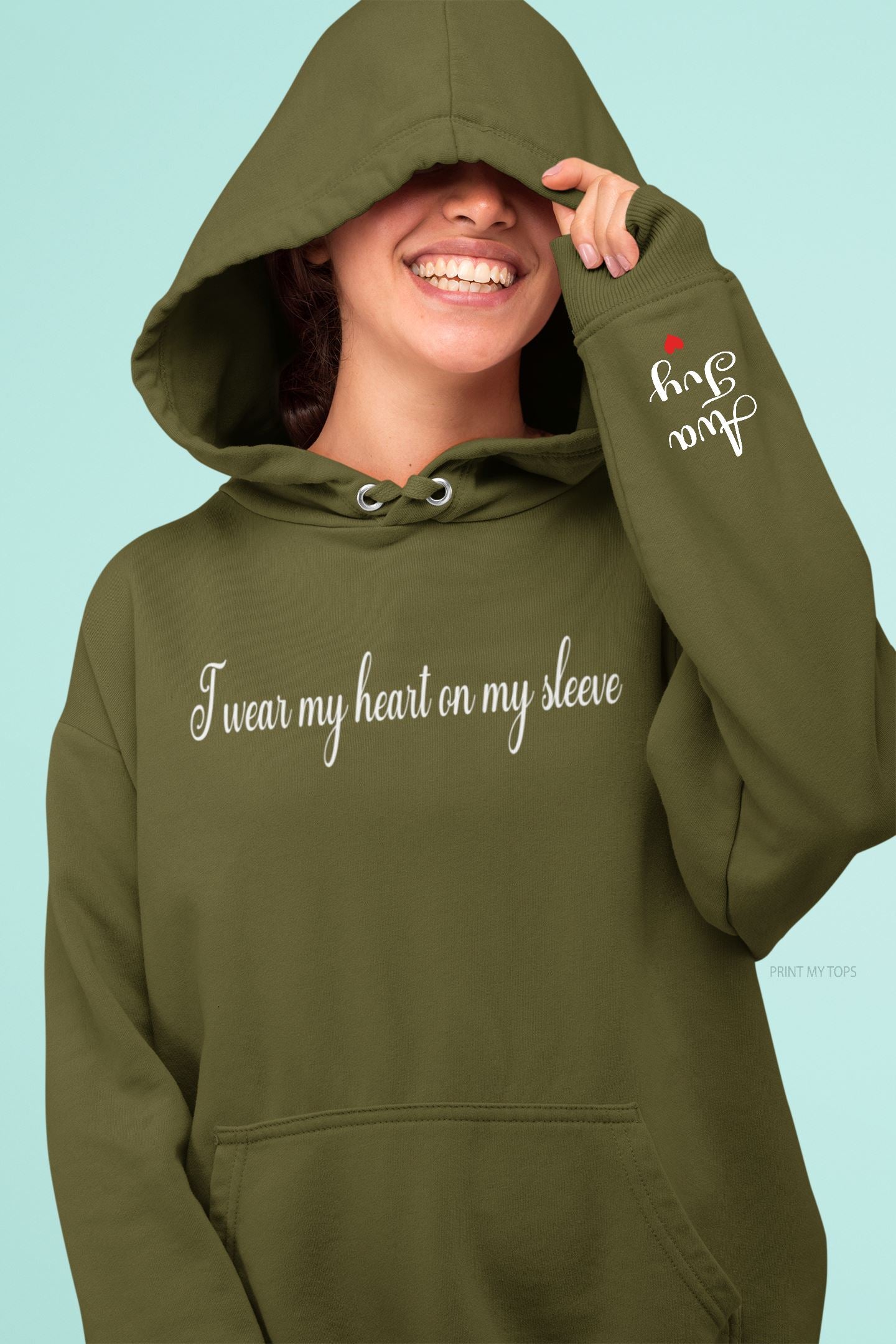 Personalised Heart on my sleeve Hoodie