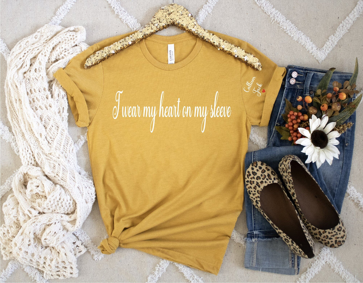 Personalised Heart on my sleeve T-shirt