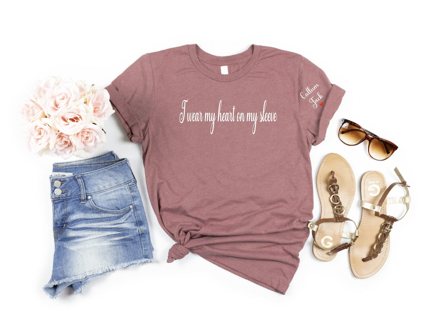 Personalised Heart on my sleeve T-shirt