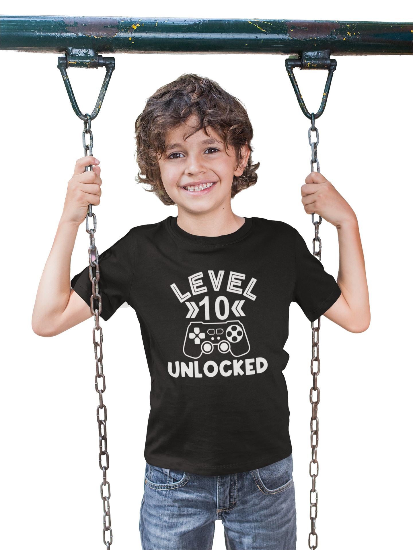 Personalised Kids Birthday Age Level Unlocked T-Shirts