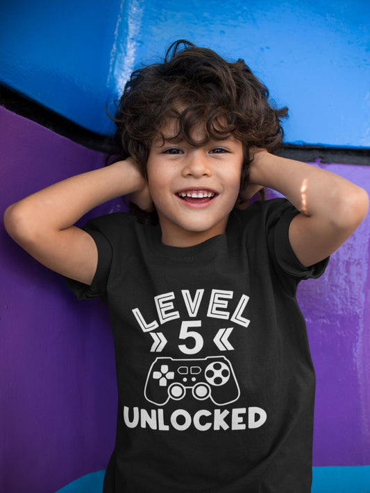 Personalised Kids Birthday Age Level Unlocked T-Shirts