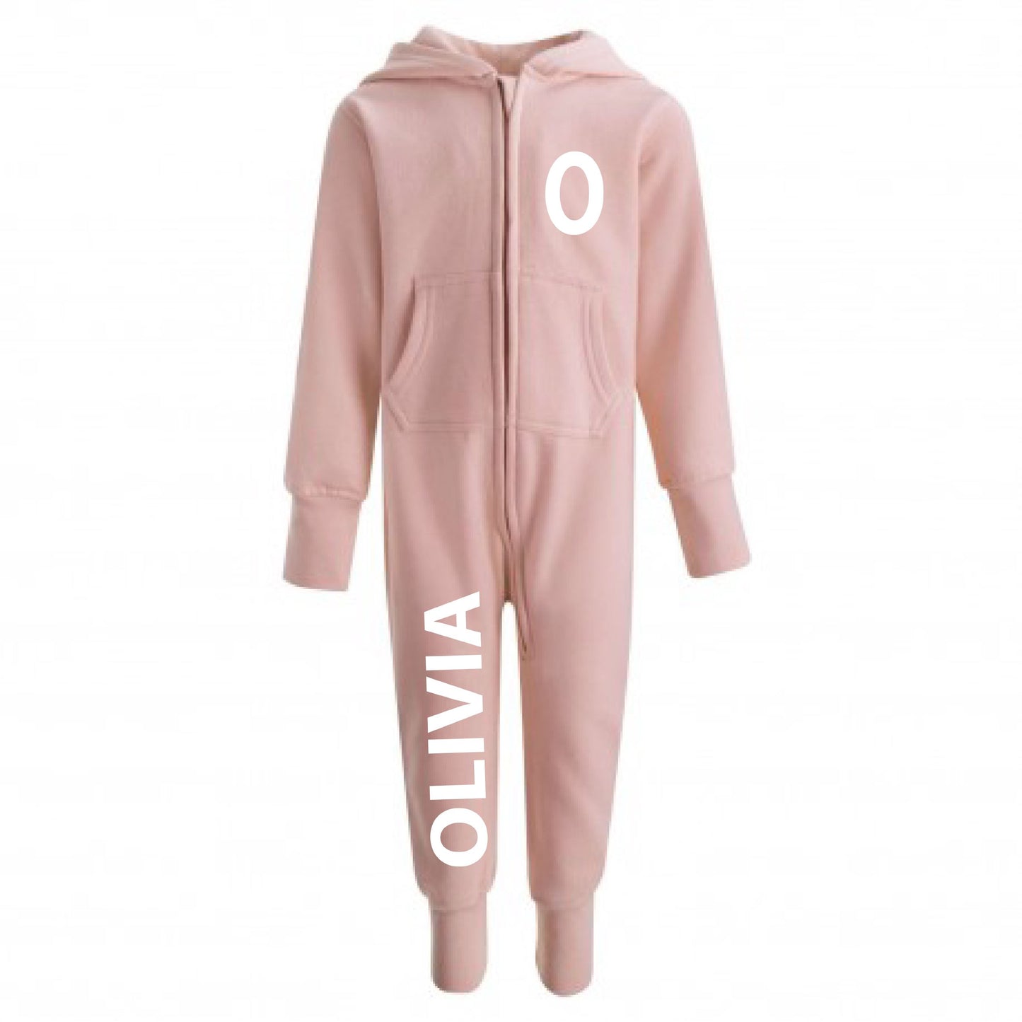 Personalised Kids Loungewear Onesie With Initial and Name on Front