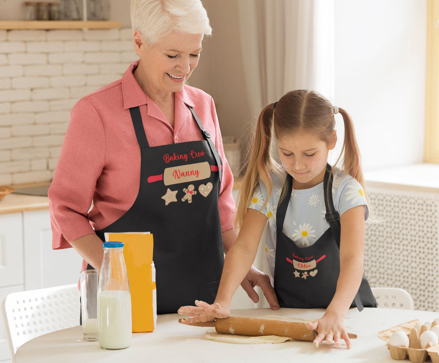 Personalised Matching Baking Crew Aprons