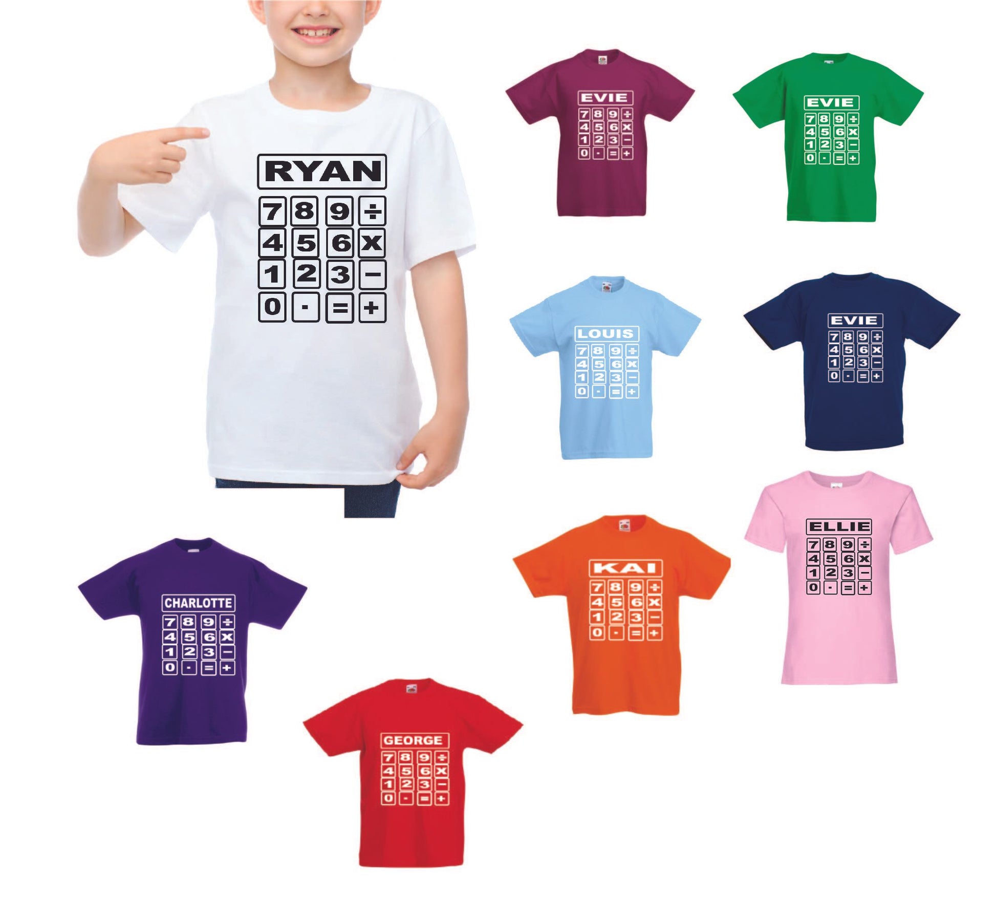 Personalised NSPCC School Number Maths Day T-Shirts