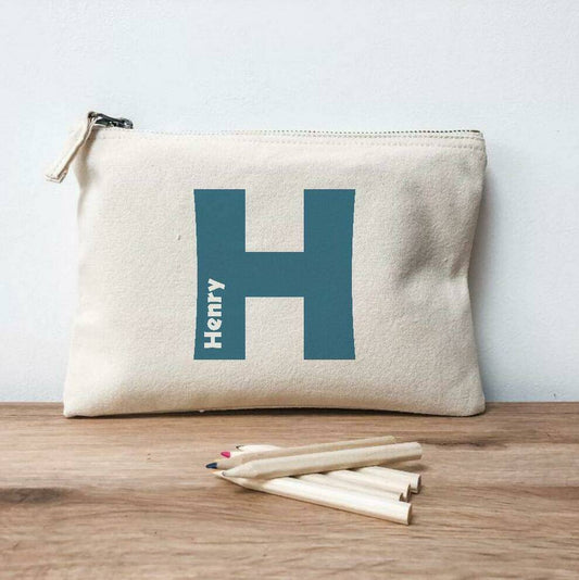 Personalised Pencil Case With Initial and Name